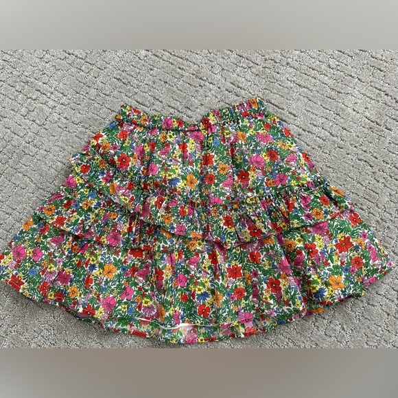 NWT J. Crew Crewcuts asymmetrical ruffle mini skirt, floral cotton voile, M - Picture 2 of 4